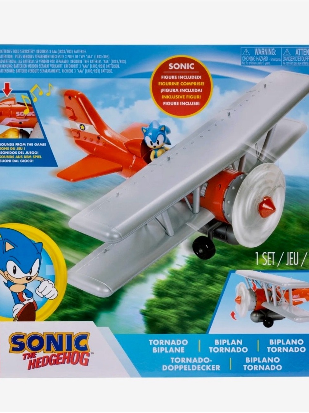 Sonic the Hedgehog Tornado Biplane Toy - Silver and Red - Picture 4 of 5
